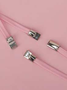 2入組無繫帶鞋帶粉色鞋配件適用於運動鞋