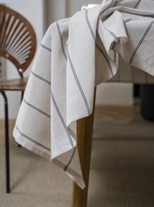 1入組條紋圖案桌布現代滌綸裝飾布餐桌套 - 彩色 - 查看 5