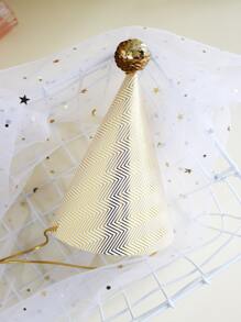 1 Họa Tiết Chevron Giấy Tiệc Nón Sáng Tạo Pom Pom Trang Trí Tiệc Nón Cho Tiệc Sinh Nhật - Nhiều màu - Xem 3