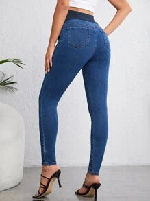 SHEIN Maternity Adjustable Waist Skinny Jeans