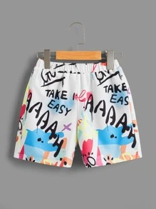 SHEIN Bộ thời trang bé trai Lá thư Giải trí - Nhiều màu - Xem 4