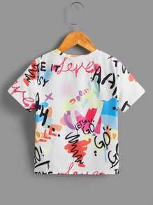 SHEIN Bộ thời trang bé trai Lá thư Giải trí - Nhiều màu - Xem 7