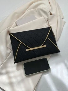 Ví cầm tay phong bì nỉ, Túi phong bì cho nữ, Quà tặng tối giản và thanh lịch - màu đen - Xem 5