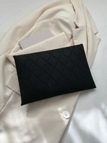 Ví cầm tay phong bì nỉ, Túi phong bì cho nữ, Quà tặng tối giản và thanh lịch - màu đen - Xem 2