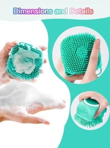 1入組矽膠寵物沐浴按摩刷 - 藍色 - 查看 6