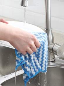 1 Vải Polyester Làm Sạch, Thiết Kế Sọc Hiện Đại Khăn Lau Cho Nhà Bếp - Màu xanh lam - Xem 1