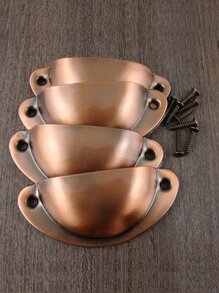 4 cái Kéo Ngăn Kéo Trơn, Kéo Tủ Sắt Tối Giản Cho Hộ Gia Đình - Cà phê nâu - Xem 7