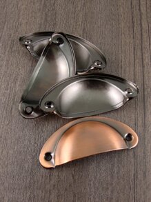 4 cái Kéo Ngăn Kéo Trơn, Kéo Tủ Sắt Tối Giản Cho Hộ Gia Đình - Cà phê nâu - Xem 5