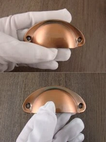 4 cái Kéo Ngăn Kéo Trơn, Kéo Tủ Sắt Tối Giản Cho Hộ Gia Đình - Cà phê nâu - Xem 3