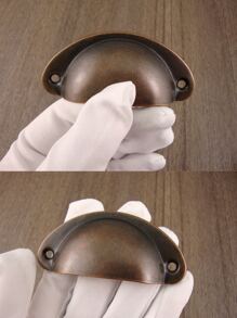 10pcs/set Iron Drawer Knob, Vintage Shell Design Drawer Handle For Home - Coffee Brown - View 4