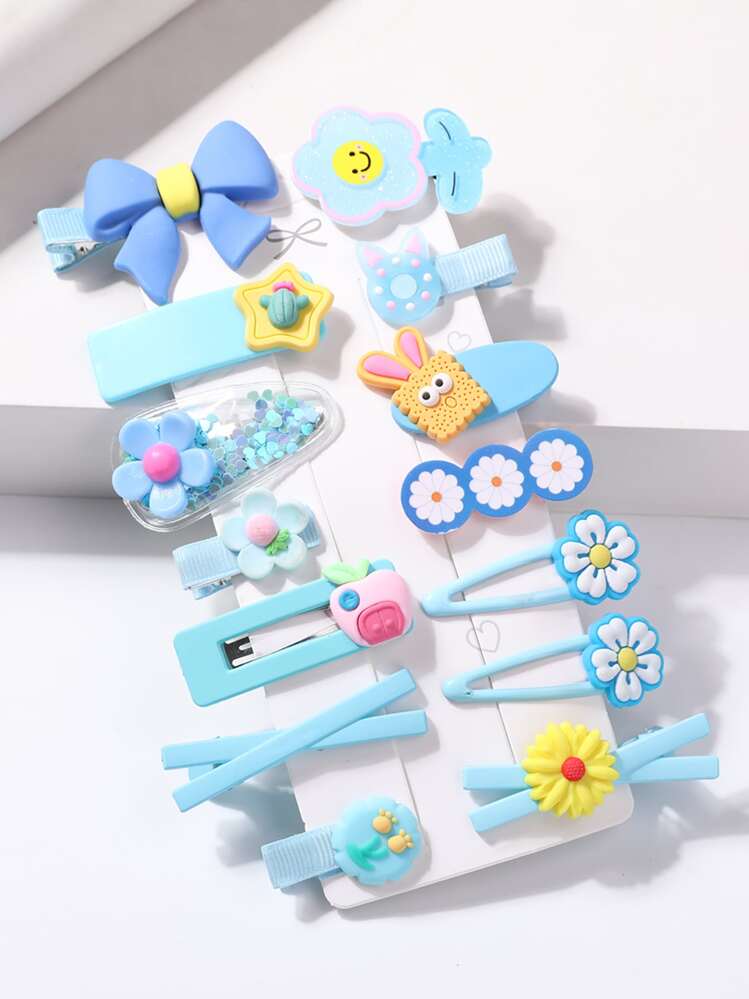 点心モチーフ ヘアクリップ 6個セット 可愛い 14ピース/セットかわいい漫画 3D ヘアクリップ女の子用 | SHEIN JAPAN