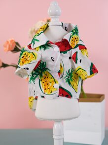 1pc Fruit Print Pet Shirt - Multicolor - View 2