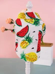 1pc Fruit Print Pet Shirt - Multicolor - View 4