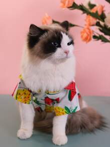 1pc Fruit Print Pet Shirt - Multicolor - View 5