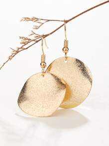 Round Drop Earrings - Yellow Gold - View 2
