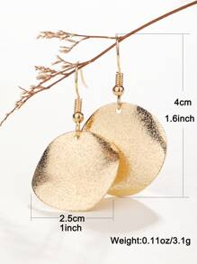 Round Drop Earrings - Yellow Gold - View 4