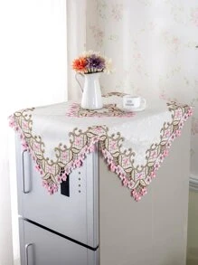 1 Thêu Hoa Vỏ Bọc Tủ Lạnh, Polyester Hiện Đại Vỏ Bọc Tủ Lạnh Cho Gia Đình - Màu be - Xem 1