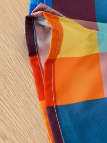 男嬰包和小熊印花T恤和彩色格紋短褲 - 彩色 - 查看 7