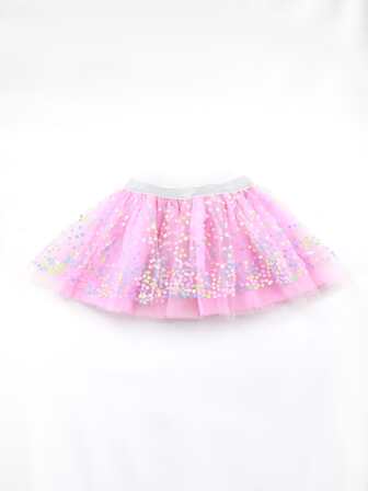 小女童亮片拼接網紗半身裙