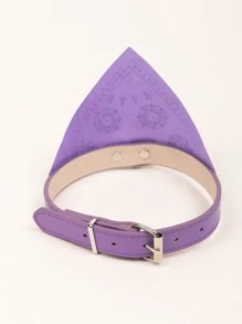 1pc Floral Print Pet Bandana Collar - Purple - View 3