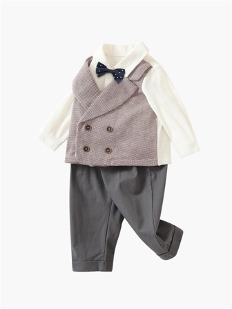 Baby Boy Kinesisk Republik Stil Vår Topp 2 i 1 Set