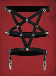 ROMWE Grunge Punk Studded Decor Garter Belt