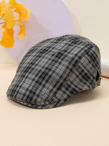 男士格紋圖案鴨舌帽 - 彩色 - 查看 1