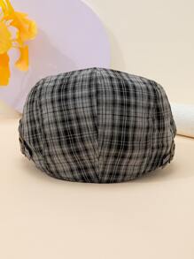 男士格紋圖案鴨舌帽 - 彩色 - 查看 3