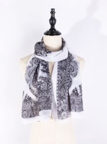 Floral Print Shawl - Multicolor - View 3