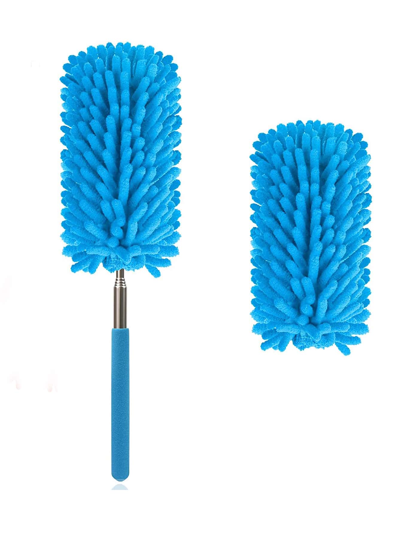 1入組藍色除塵器雪尼爾家用可伸縮除塵刷