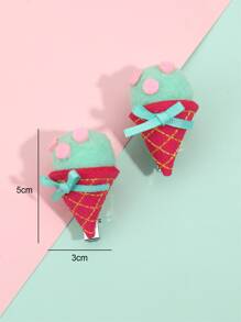 2 cái kẹp tóc trang trí kem cho bé gái - Nhiều màu - Xem 5