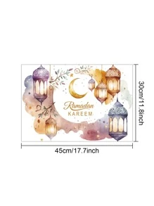 1 pieza Mantel individual Ramadán luna & linterna moderno poliéster para Vajilla mesa - Multicolor - Ver 3