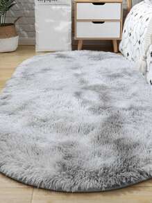 1pc Tie Dye Thảm, Polyester Fluffy Thảm sàn cho gia đình - Màu Xám nhạt - Xem 2