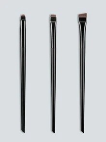 3pcs Makeup Brush Set,1pc Eyeliner Brush & 1pc Eyebrow Brush & 1pc Lip Brush,Blade Eyeliner Brush Fine Oblique Head Eyebrow Brush Outline Eyeliner Ultra-Thin Eye Shadow Brush Makeup Brush,Brush Set,Makeup Brush Kit,Make Up Brush Set,Make Up Set Complete,Makeup Brush Set,Complete Makeup Kit,Brush Kit,Brushes Makeup Set,Makeup Gift Set,Set,Giveaways,Professional Makeup Brushes,Complete Makeup Set - Black - View 3