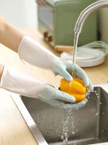 1對乳膠家用手套漸層家用洗碗手套