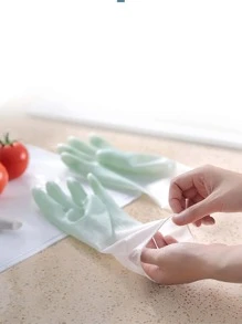 1對乳膠家用手套漸層家用洗碗手套