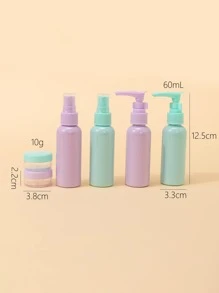 6入組60ML空分裝瓶,旅行必備 - 彩色 - 查看 3