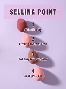 8 Mút trang điểm, Thích hợp cho kem che khuyết điểm dạng kem & dạng bột, dụng cụ trang điểm dạng phấn dạng bột - Nhiều màu - Xem 4