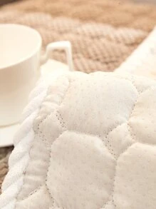 1pc Floral Pattern Colorblock Sofa Towel, Modern Polyester Sofa Cover Blanket For Home - Khaki - View 8