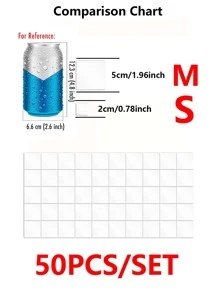 50 piezas/set Espejo cuadrado Pegatina para casa - Plateado - Ver 2