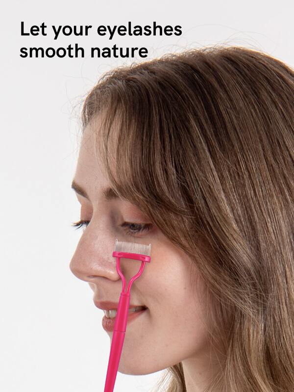 Stainless Steel Folding Eyelash Comb Eyebrow Brush Eyelash Separator