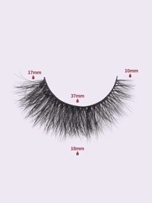 MAGEFY 8Pairs Of Natural Full False Eyelashes&1pc Disposable Eyelash Brush,Fluffy Slim For Everyday Use Manga Eyelashes, Travel Essentials - 黑色 - 查看 3