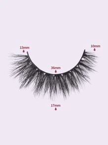 MAGEFY 8Pairs Of Natural Full False Eyelashes&1pc Disposable Eyelash Brush,Fluffy Slim For Everyday Use Manga Eyelashes, Travel Essentials - màu đen - Xem 3