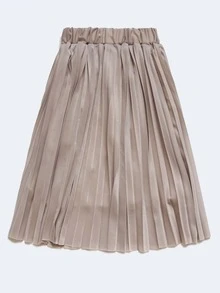 SOLOCOTE Girls Solid Pleated Skirt - Khaki - View 8