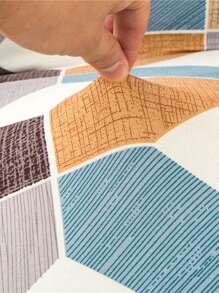 1pc Geometric Pattern Stretchy Chair Slipcover, Modern Dining Chair Slipcover For Home - Multicolor - View 4