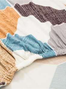 1pc Geometric Pattern Stretchy Chair Slipcover, Modern Dining Chair Slipcover For Home - Multicolor - View 6