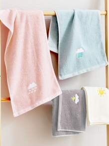 1入組粉色雲朵刺繡面巾梭織面料浴室潔面布 - 淺粉色 - 查看 6