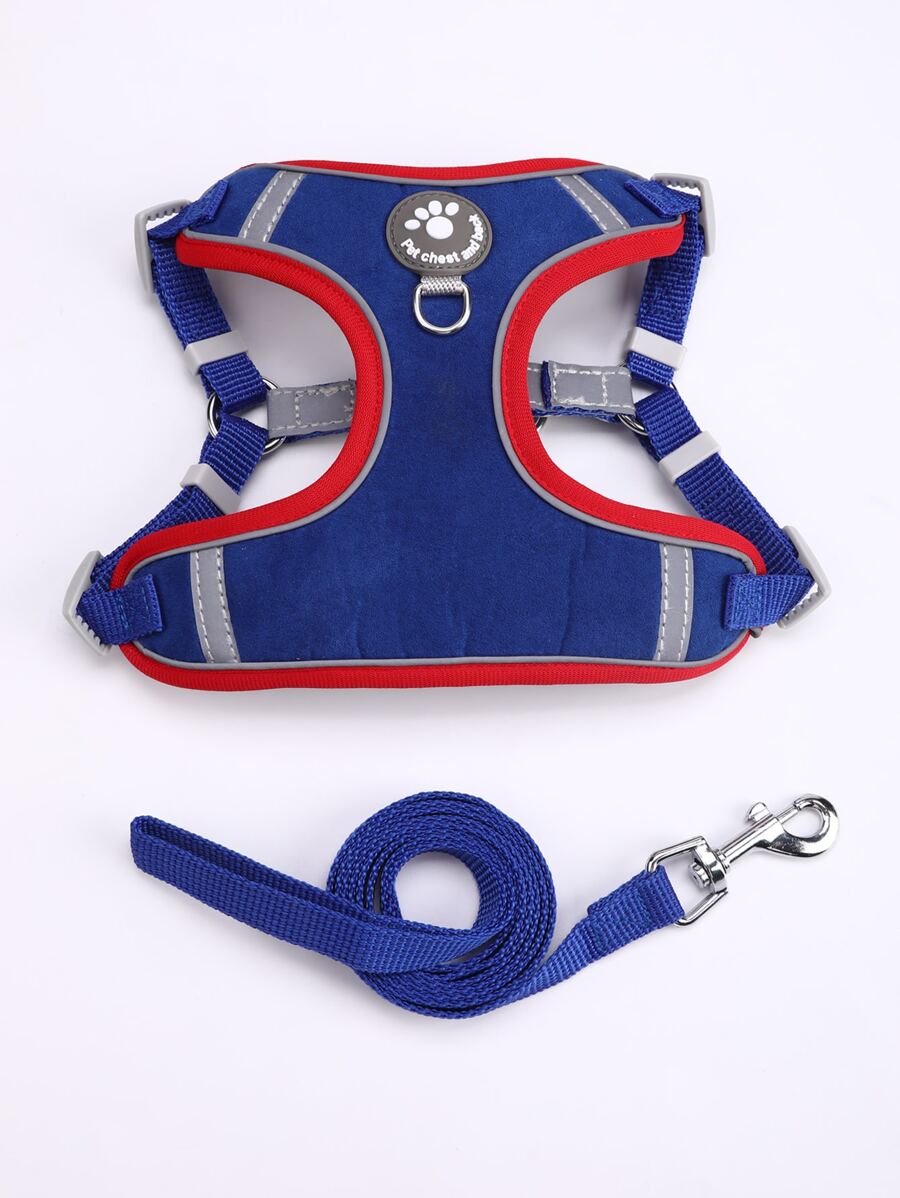 1 dây buộc thú cưng có độ tương phản & 1 dây xích - Màu xanh lam - Xem 1