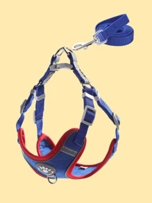 1 dây buộc thú cưng có độ tương phản & 1 dây xích - Màu xanh lam - Xem 2