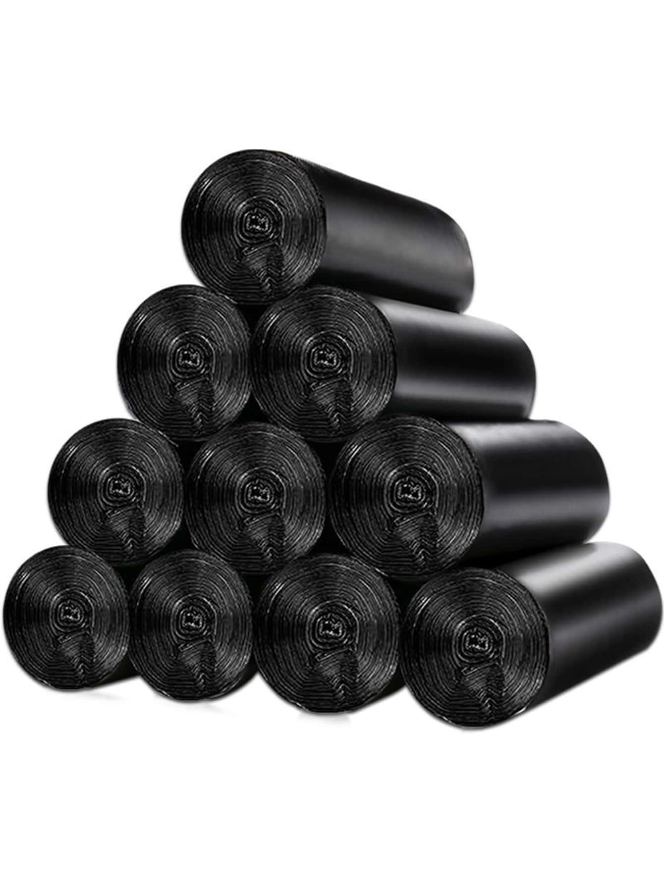 1roll PE Trash Bag, Minimalist Black Garbage Bag For Home - Black - View 1